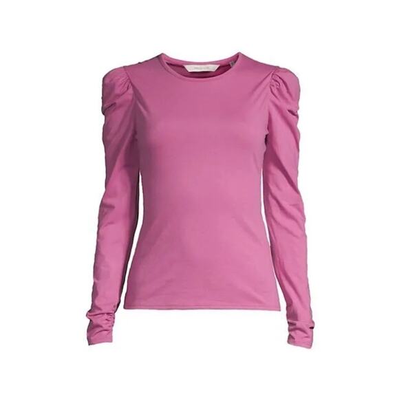 Rebecca Taylor Purple womens Ruched Long Sleeve Shoulder Knit Top Medium - Picture 12 of 16